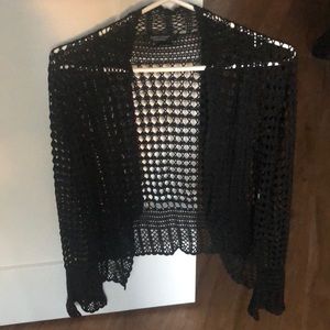 Sheer Black Knit Cardigan